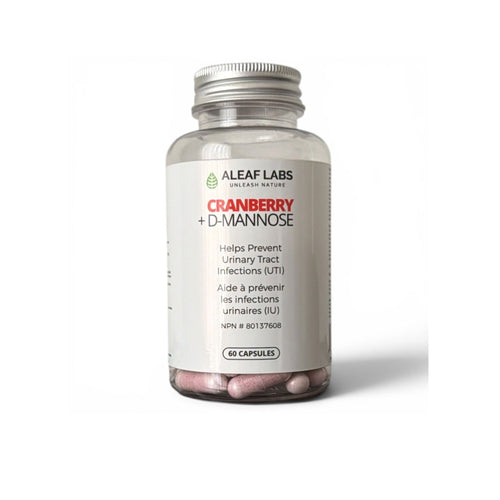 Aleaf Labs Cranberry + D-Mannose 60 capsules bottle