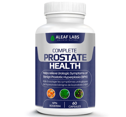 Complete Prostate Health supplement bottle 60 capsules - Aleaf Labs Canada